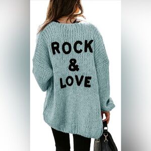 🆕Women's Sweater with Rock & Love Design